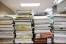 stack of books on table