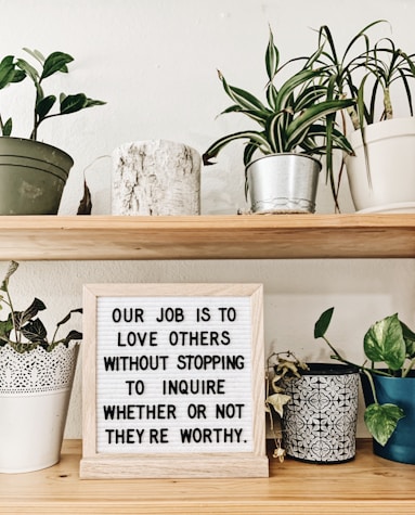 black and white quote board