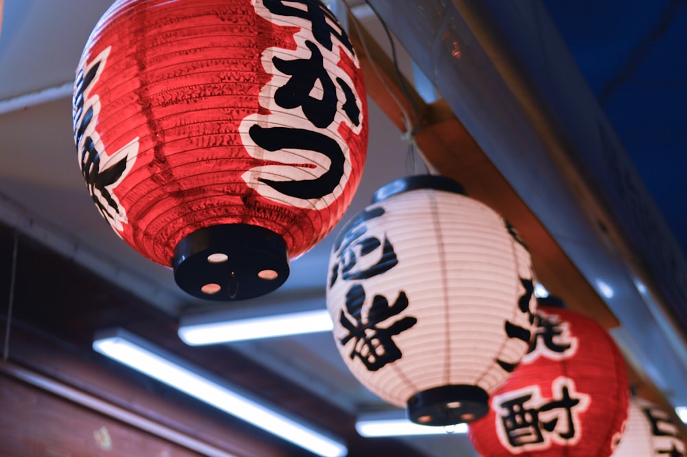 red and black pendant lamp