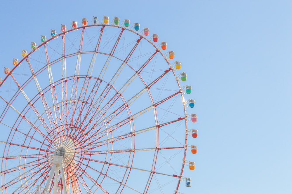 white and red ferris wheel