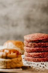 stack of cookies on white ceramic plate