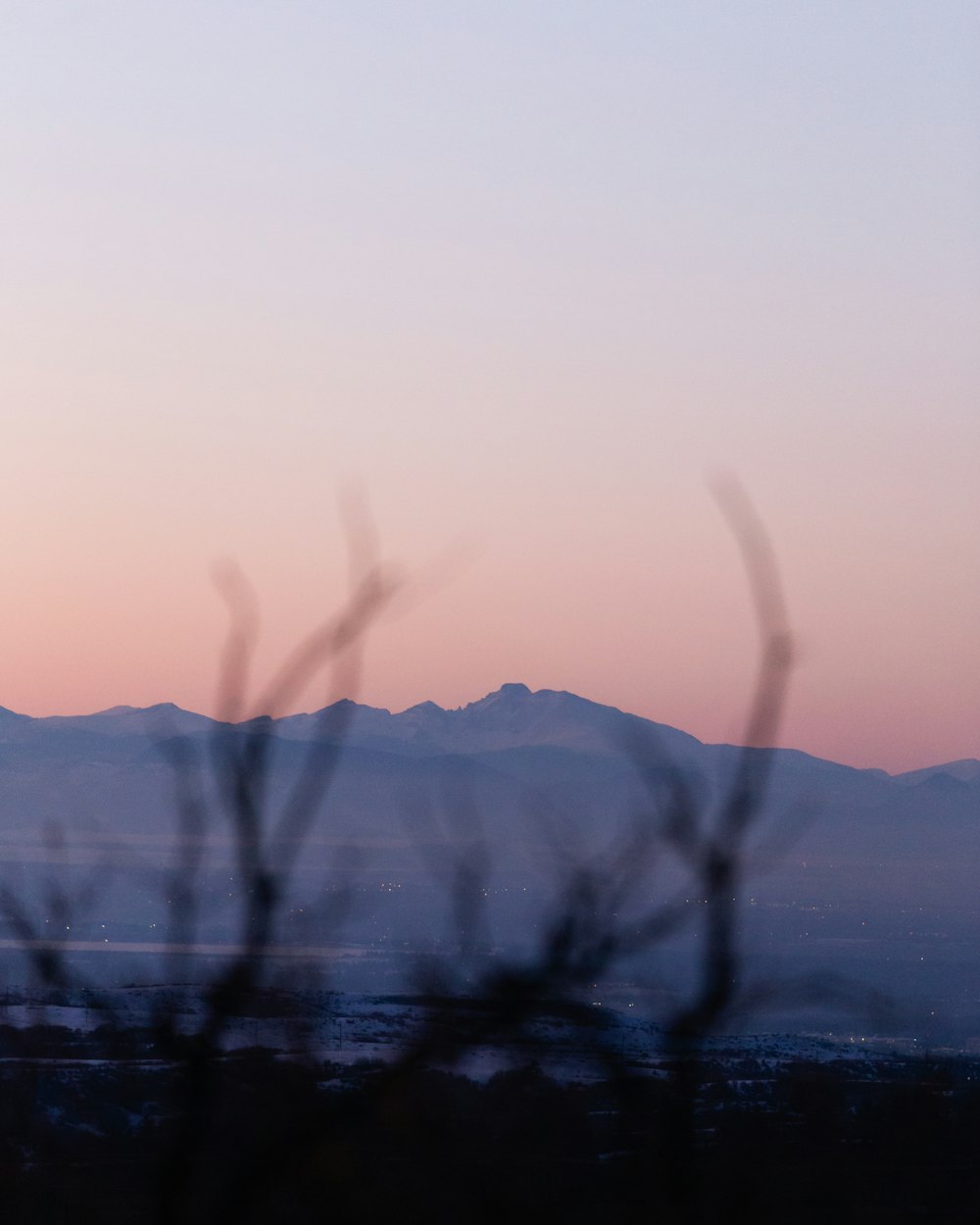 silhouette of mountain during sunset