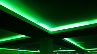 green ceiling with white ceiling