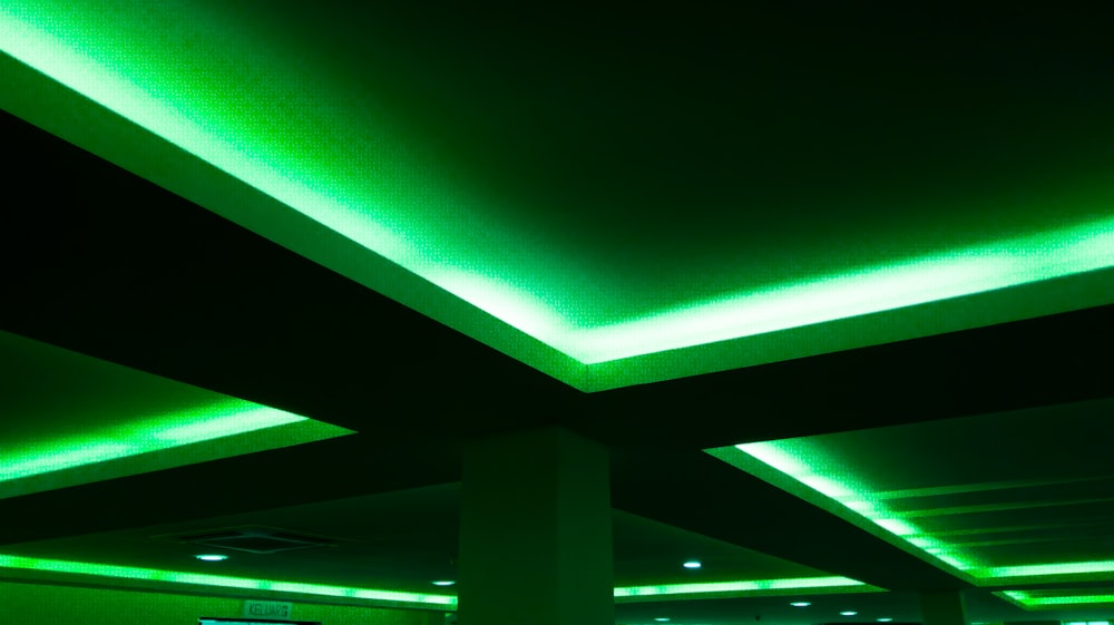 green ceiling with white ceiling