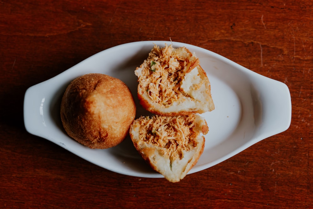 bread on white ceramic plate