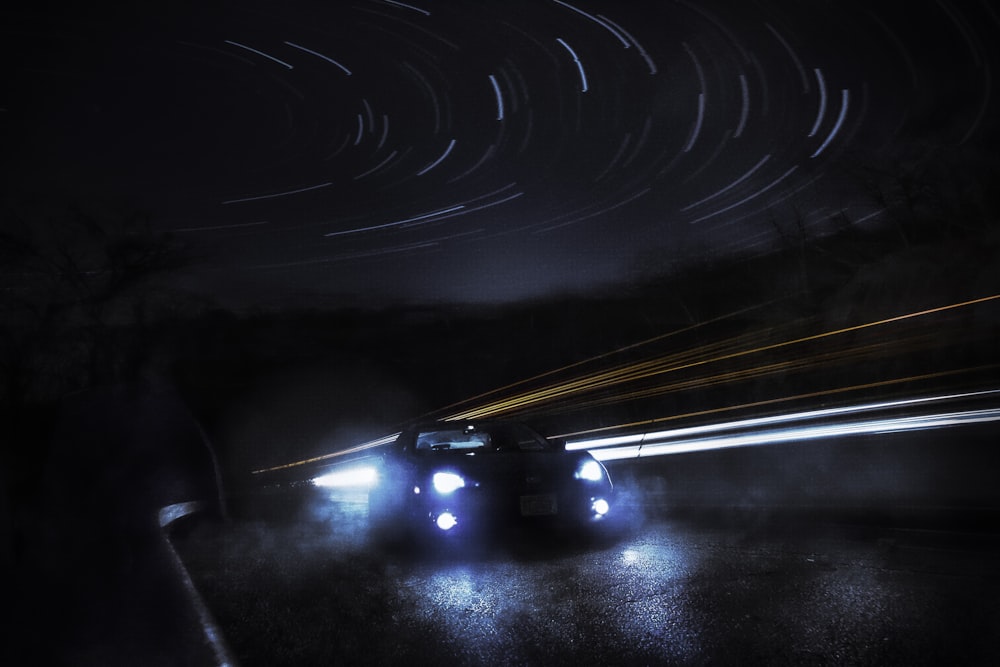 cars on road during night time