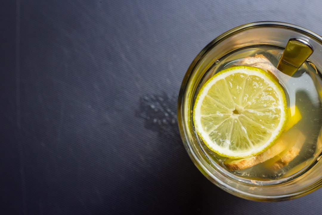 clear drinking glass with lemon juice