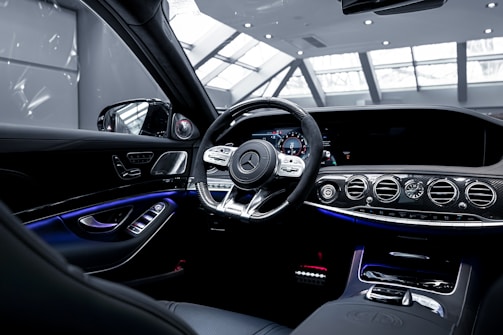black and gray bmw car interior