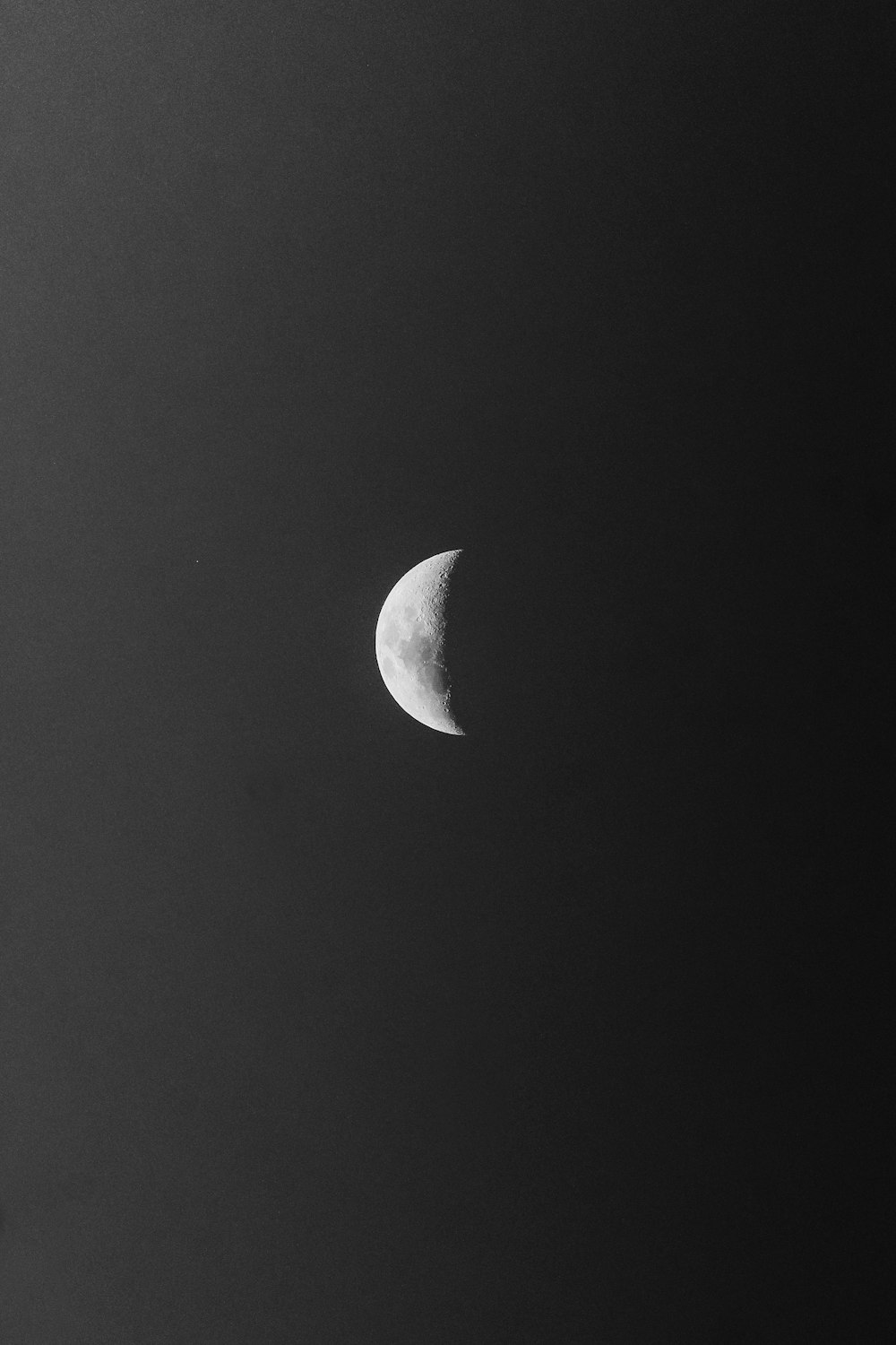 half moon in the sky