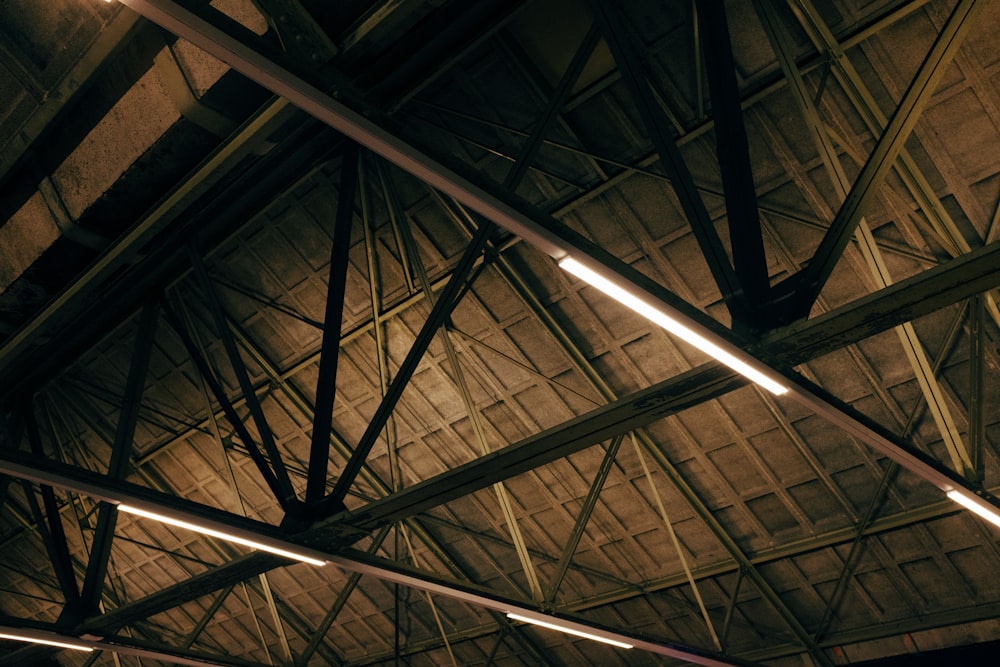 white ceiling with brown wooden ceiling