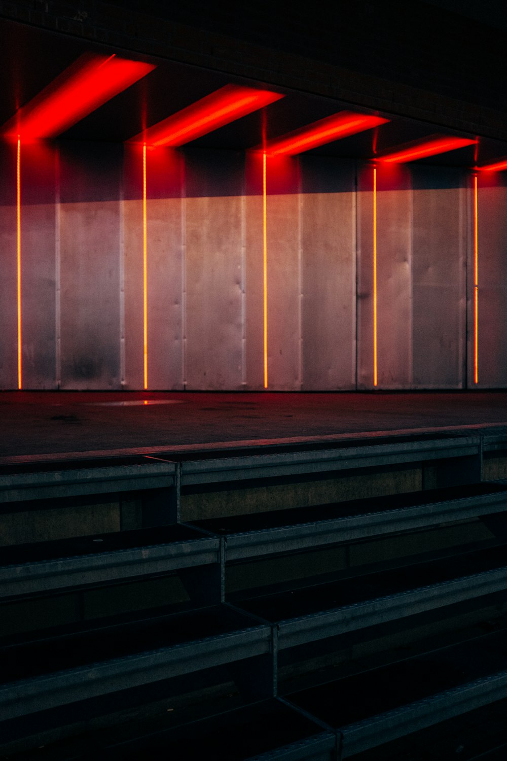 red light on a tunnel