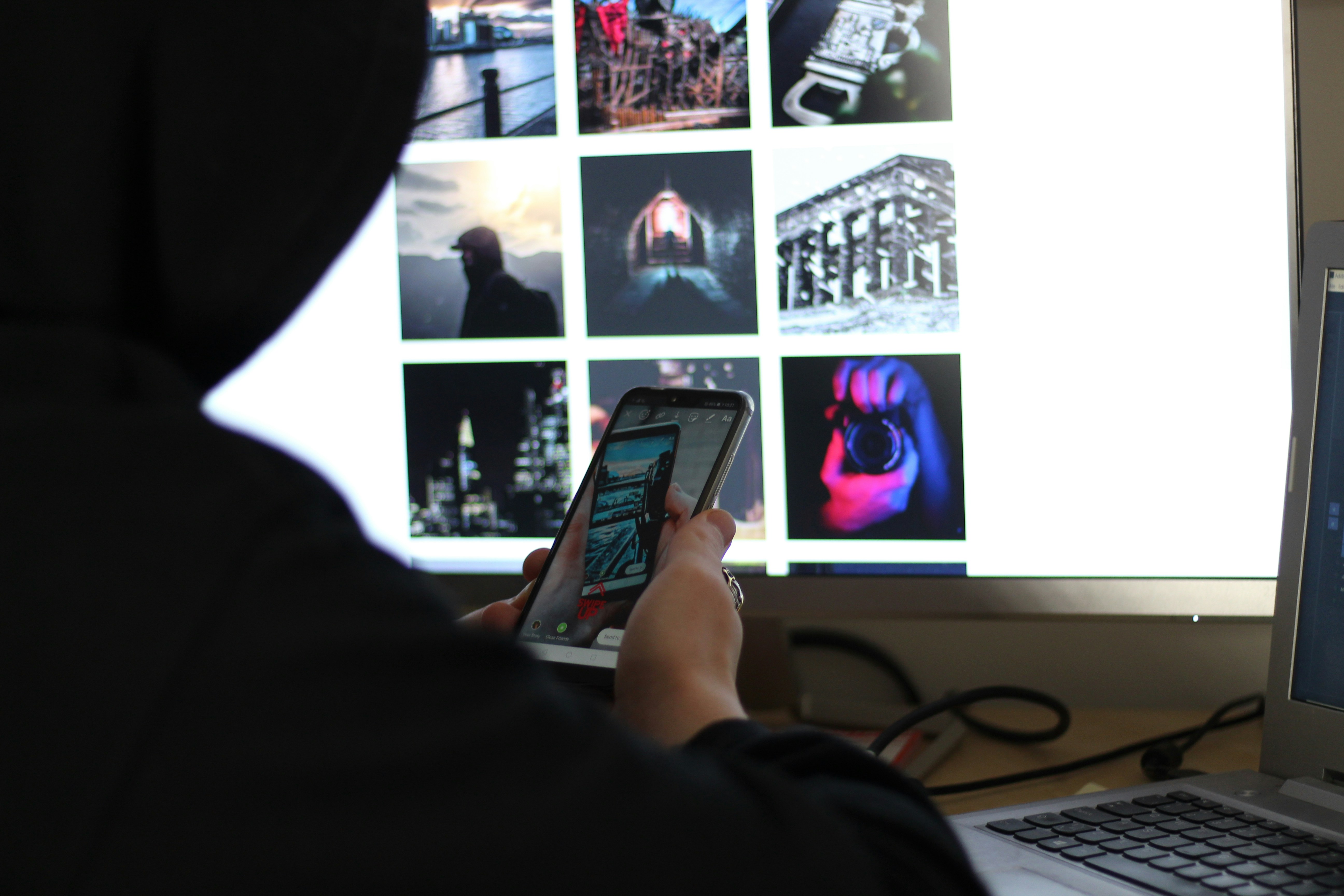person using AI to generate images