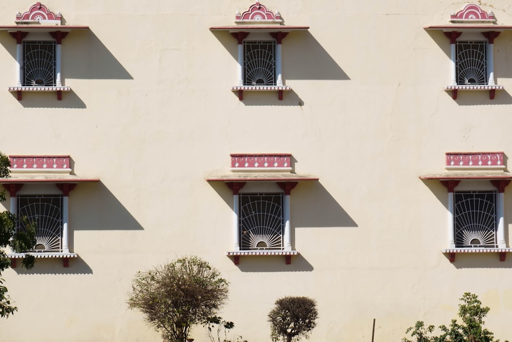 white and red concrete building