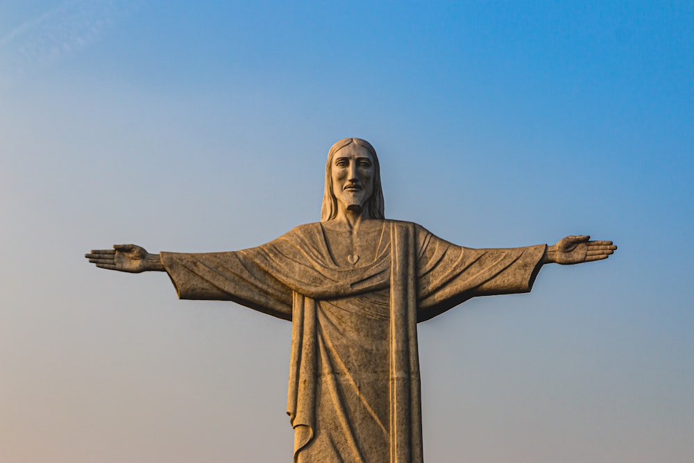 low angle view of jesus christ statue