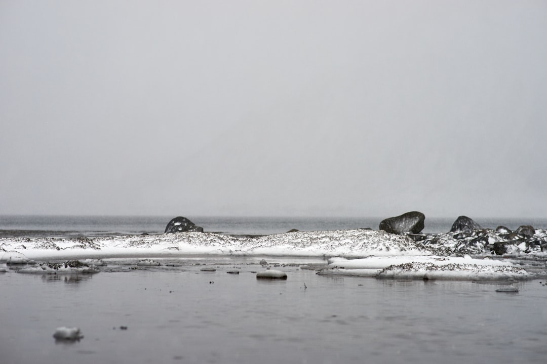 black rock on white snow covered ground during daytime