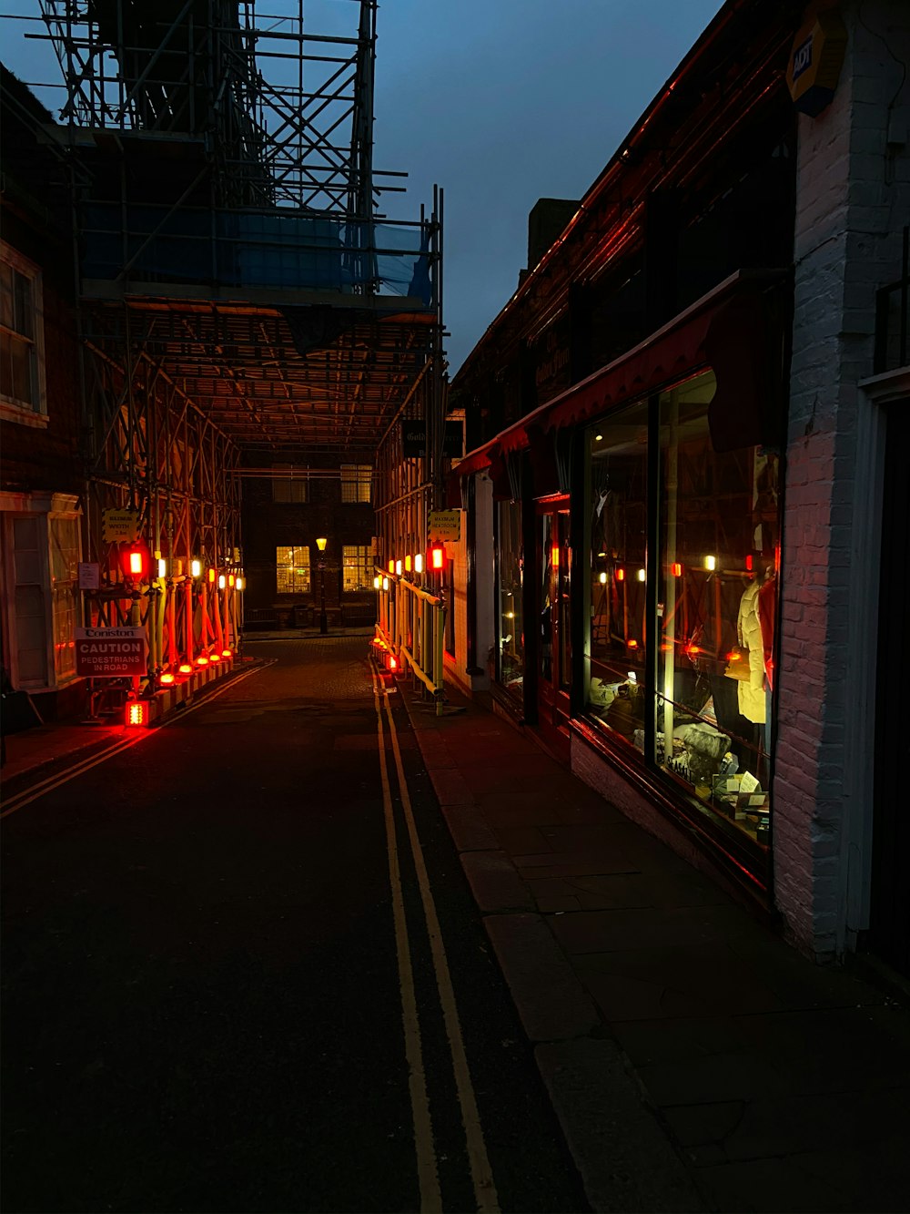 red and yellow lighted street lights during night time