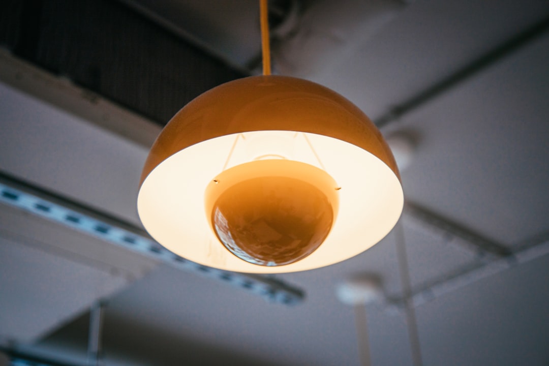 white and brown pendant lamp