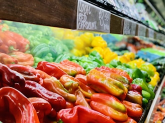 red and green bell peppers