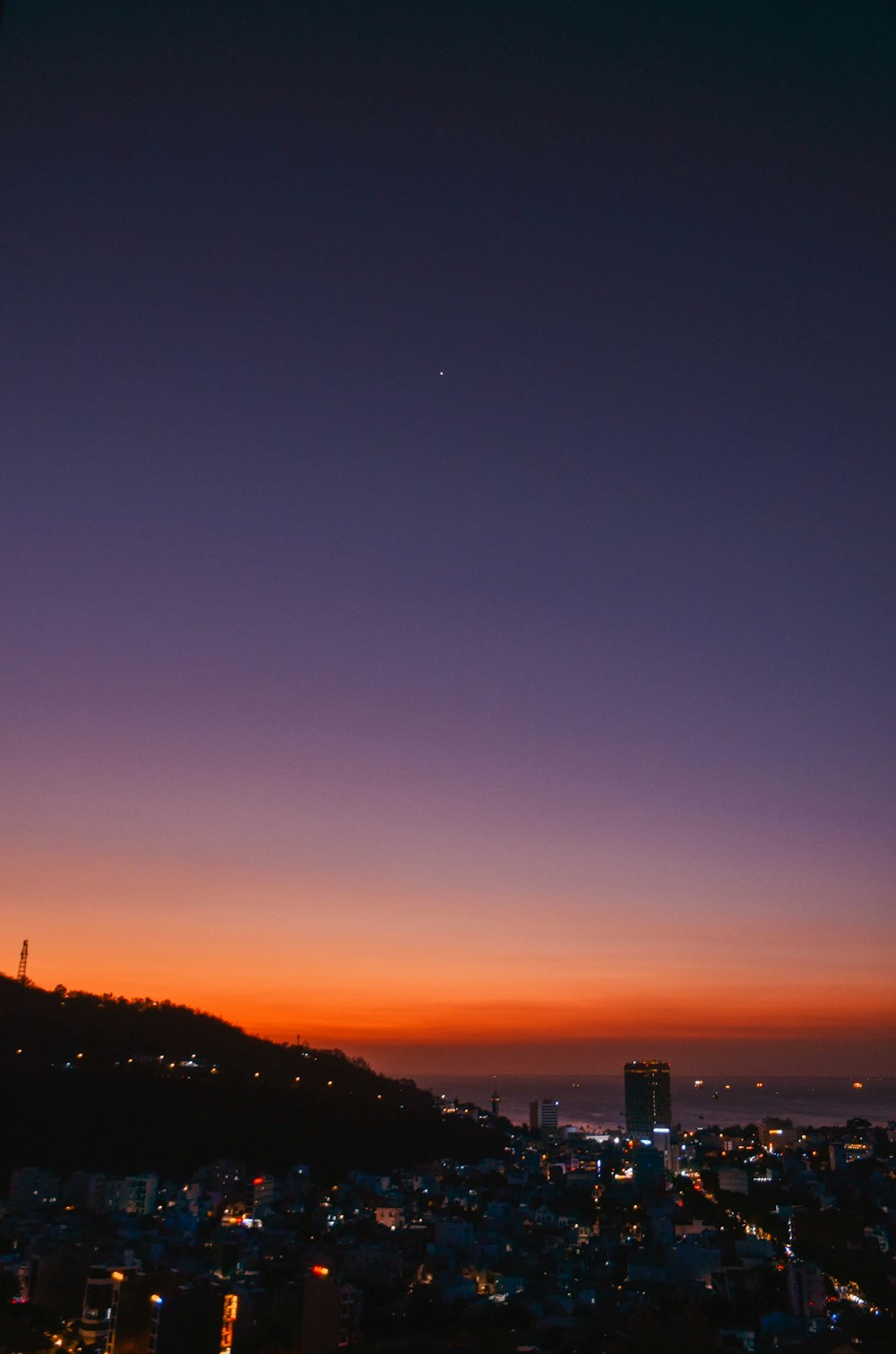 silhouette of city buildings during sunset