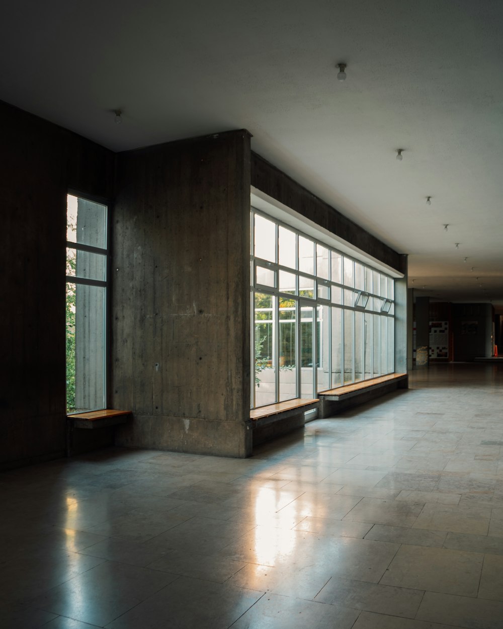 brown wooden framed glass door