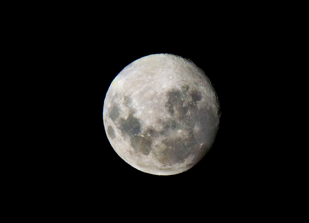 full moon in black background