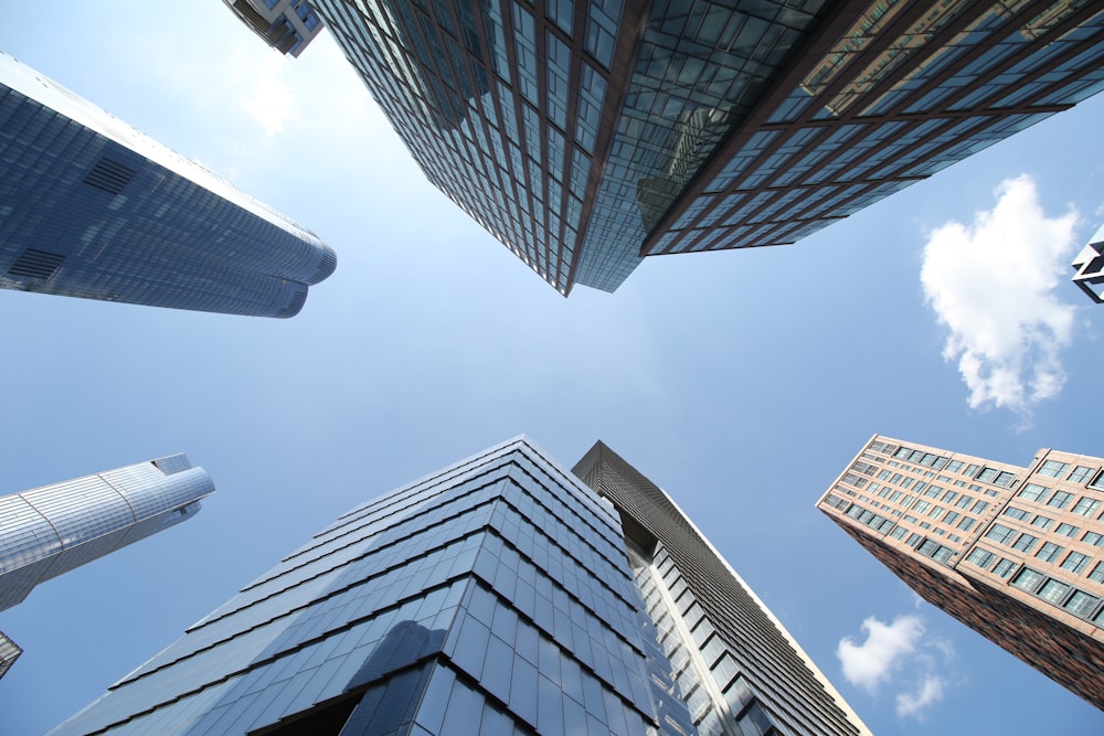 low angle photography of high rise building