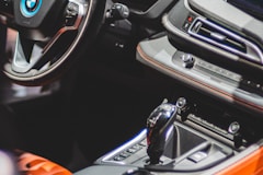 black and orange car interior