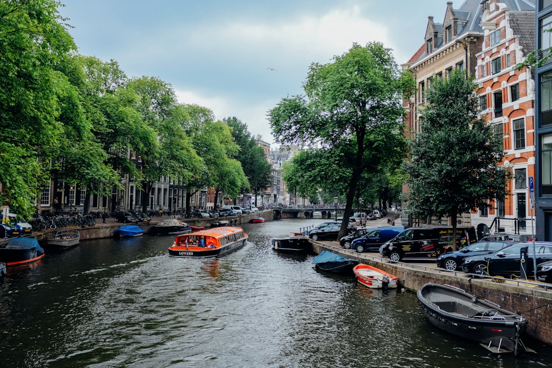 river with boats and trees