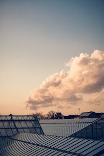 A serene rooftop view from a Lucknow BnB overlooking the city skyline at sunset