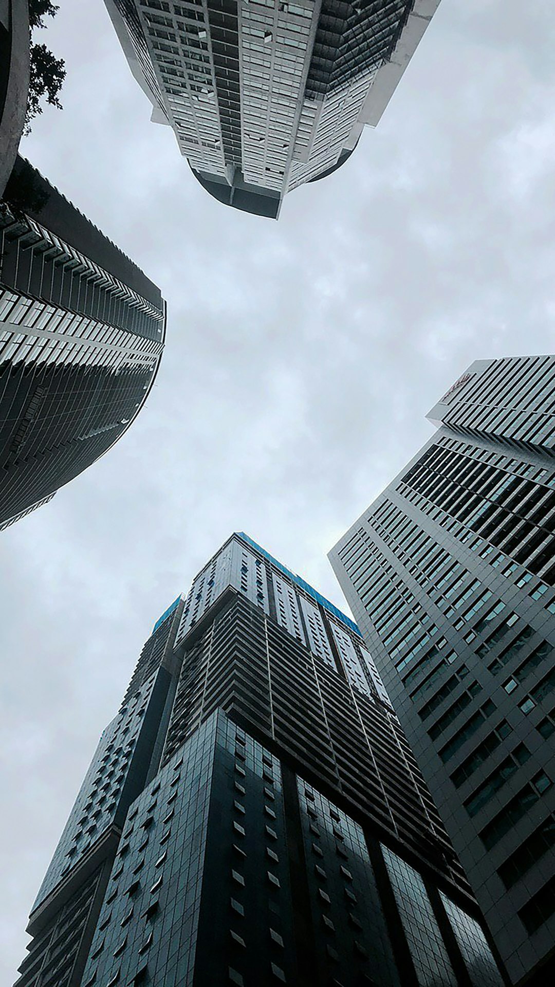 grayscale photo of high rise buildings