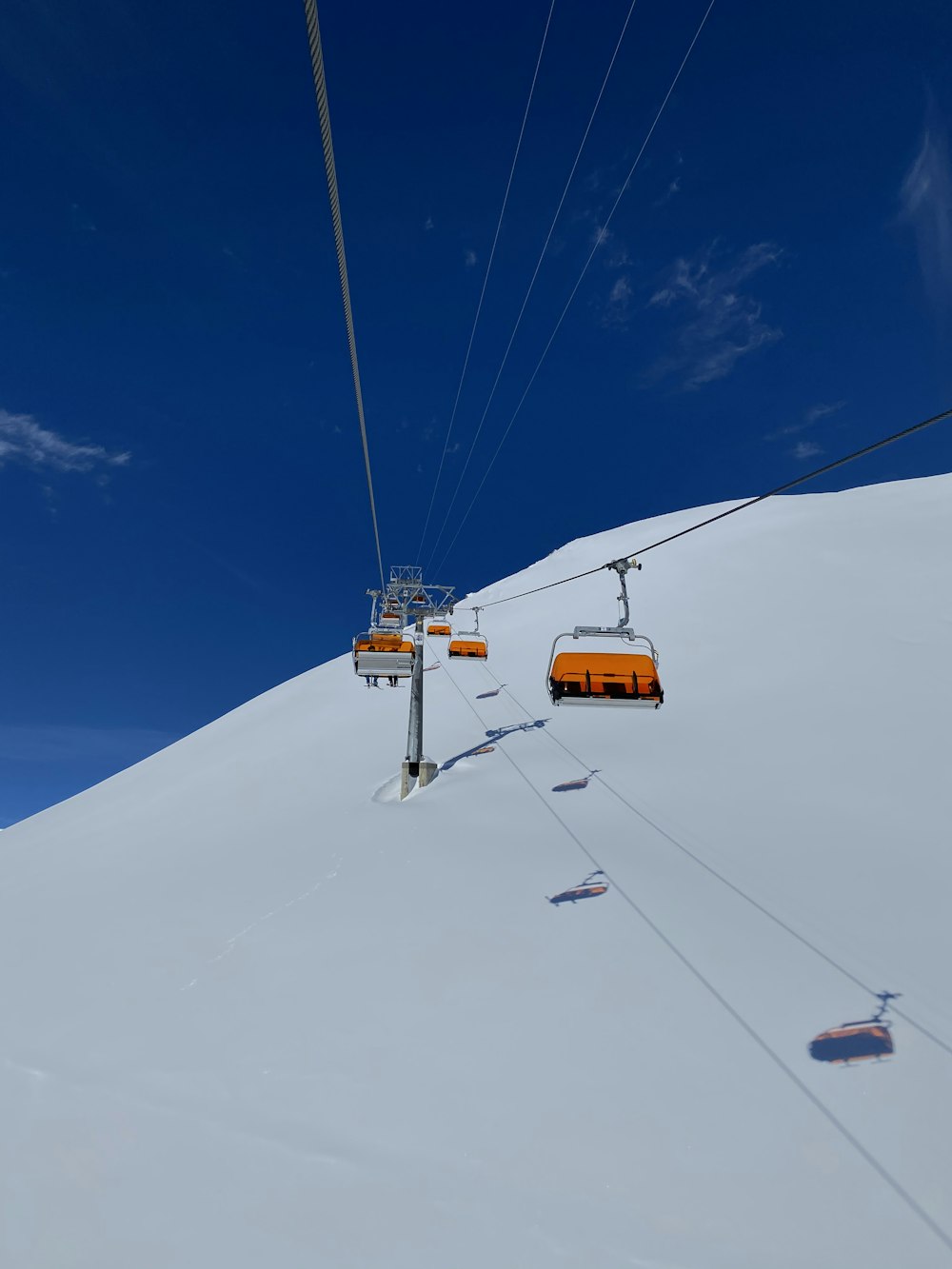 orange and white cable car under blue sky during daytime
