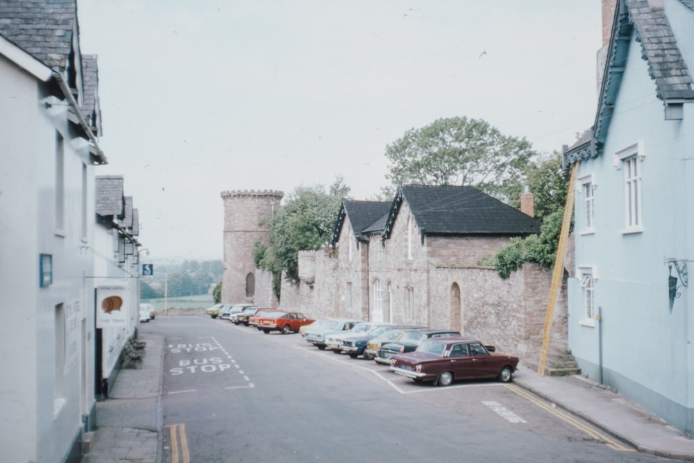 cars parked on the side of the road during daytime