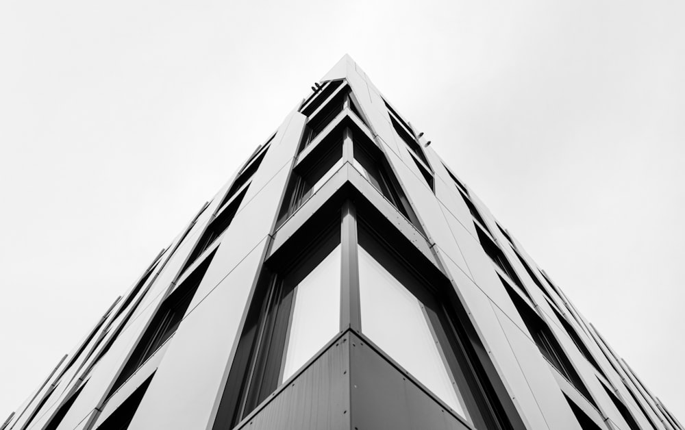 grayscale photo of concrete building