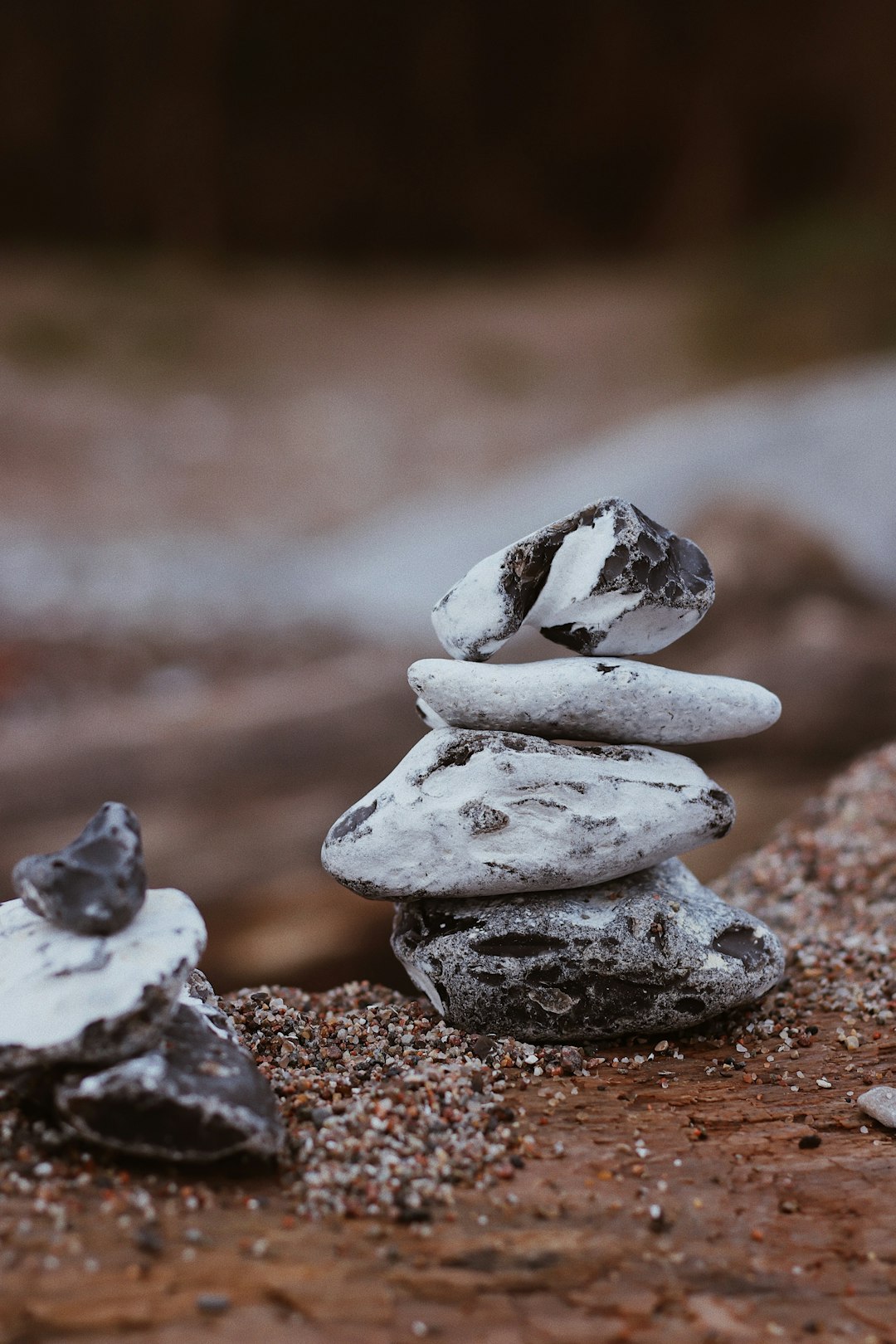 gray and white stone fragment