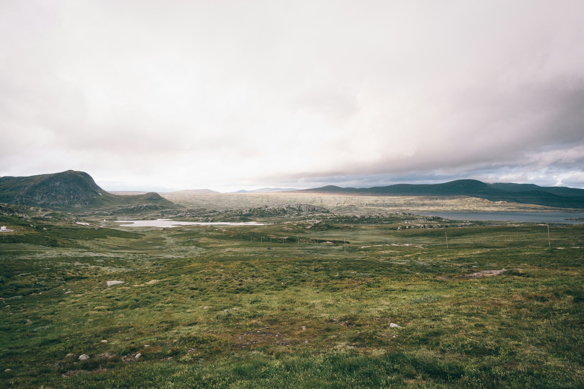 Rain clouds coming in over the Valdresflya mountain plateau in Jotunheimen, Norway.