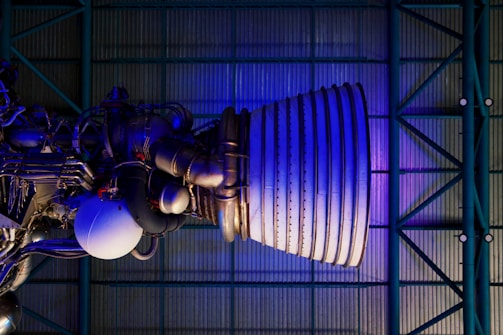 blue and white light fixture