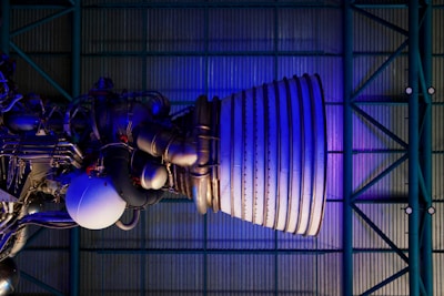 blue and white light fixture
