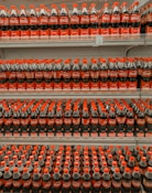 coca cola bottle on shelf