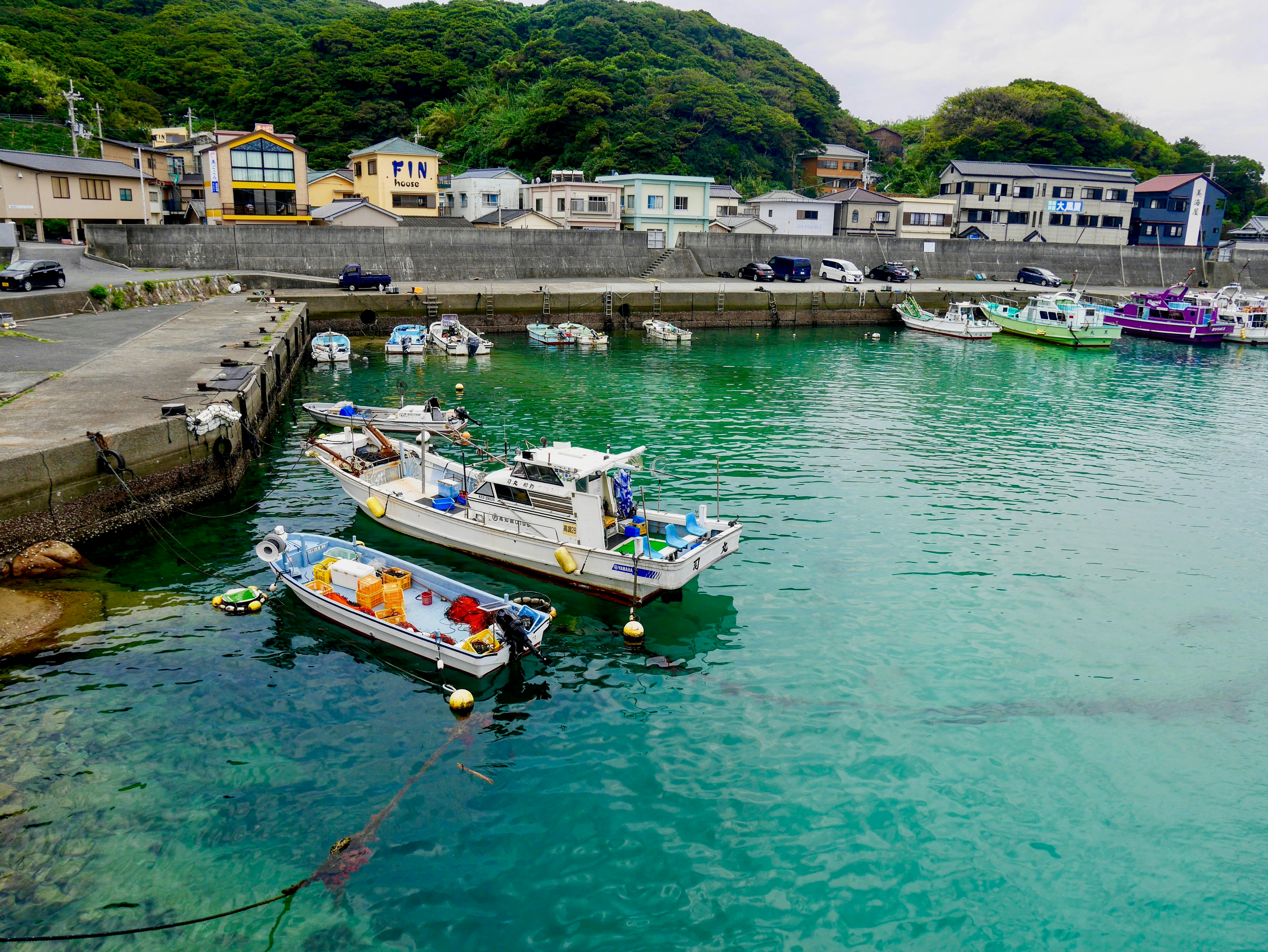 Some boats in the fishing port.