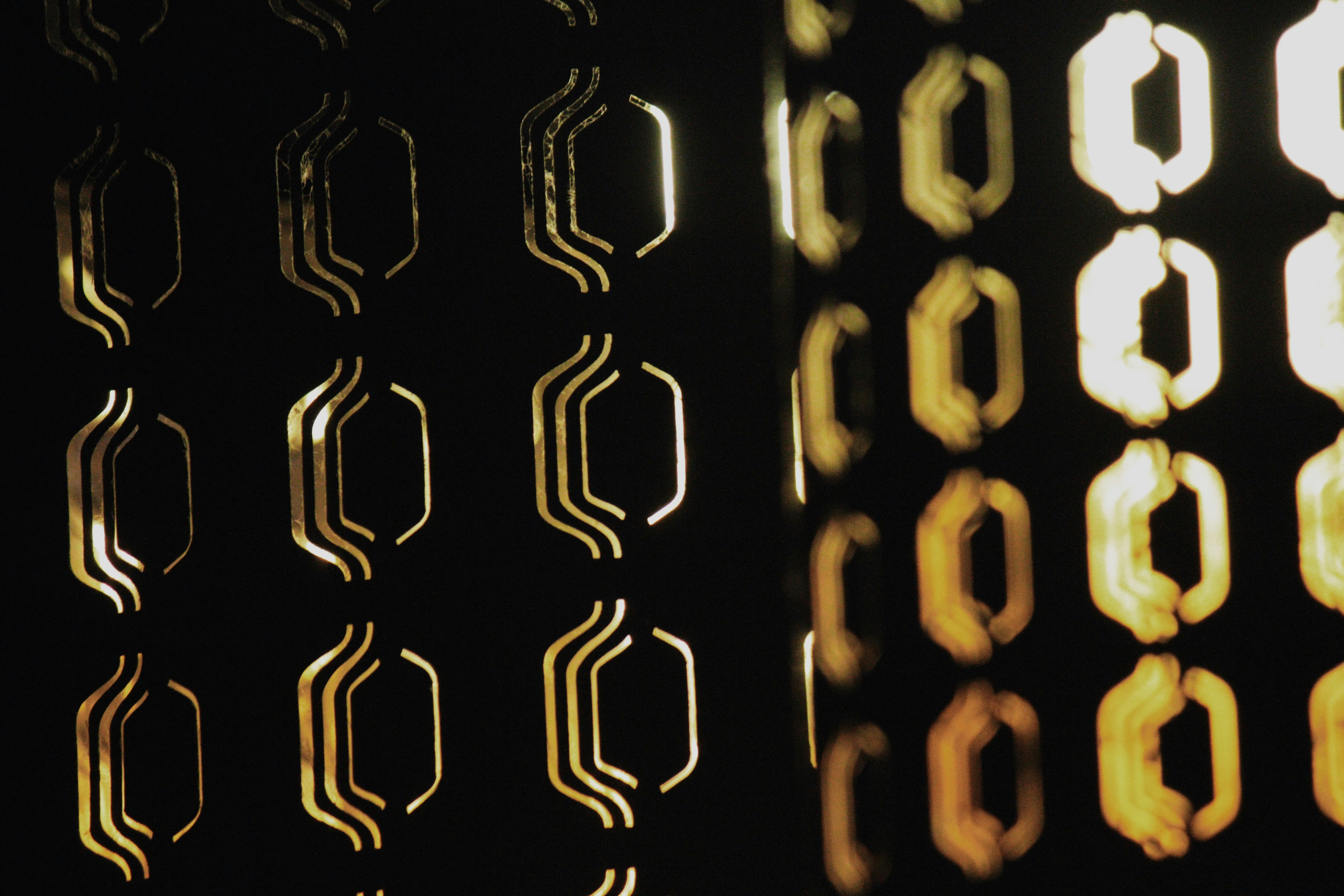 blue and white light fixture