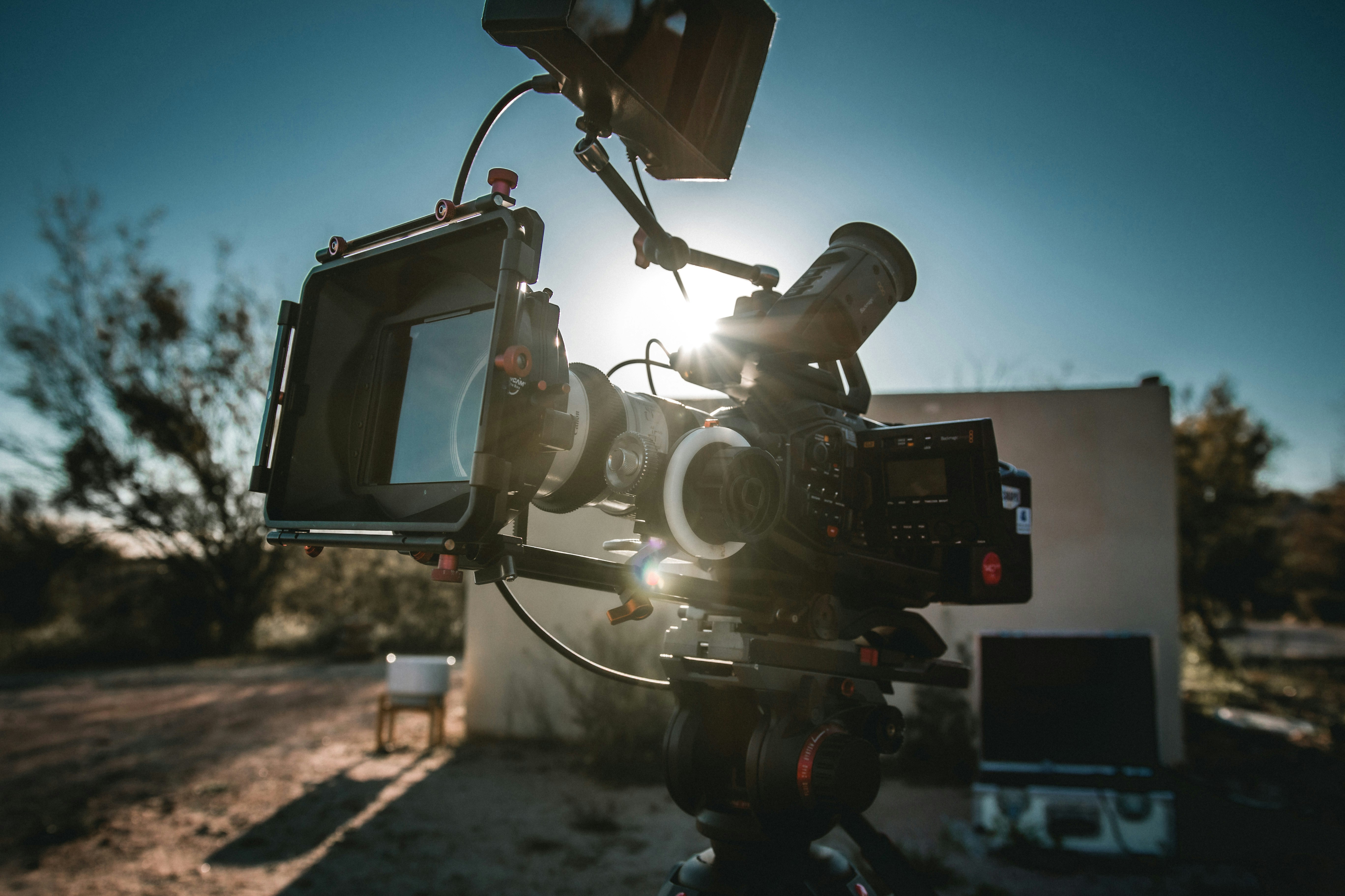 black video camera with black camera