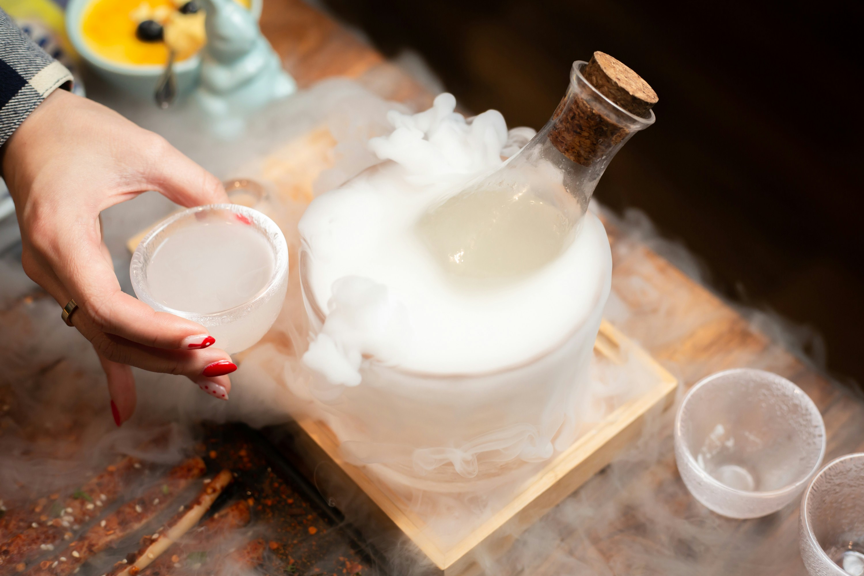 clear glass jar with white liquid