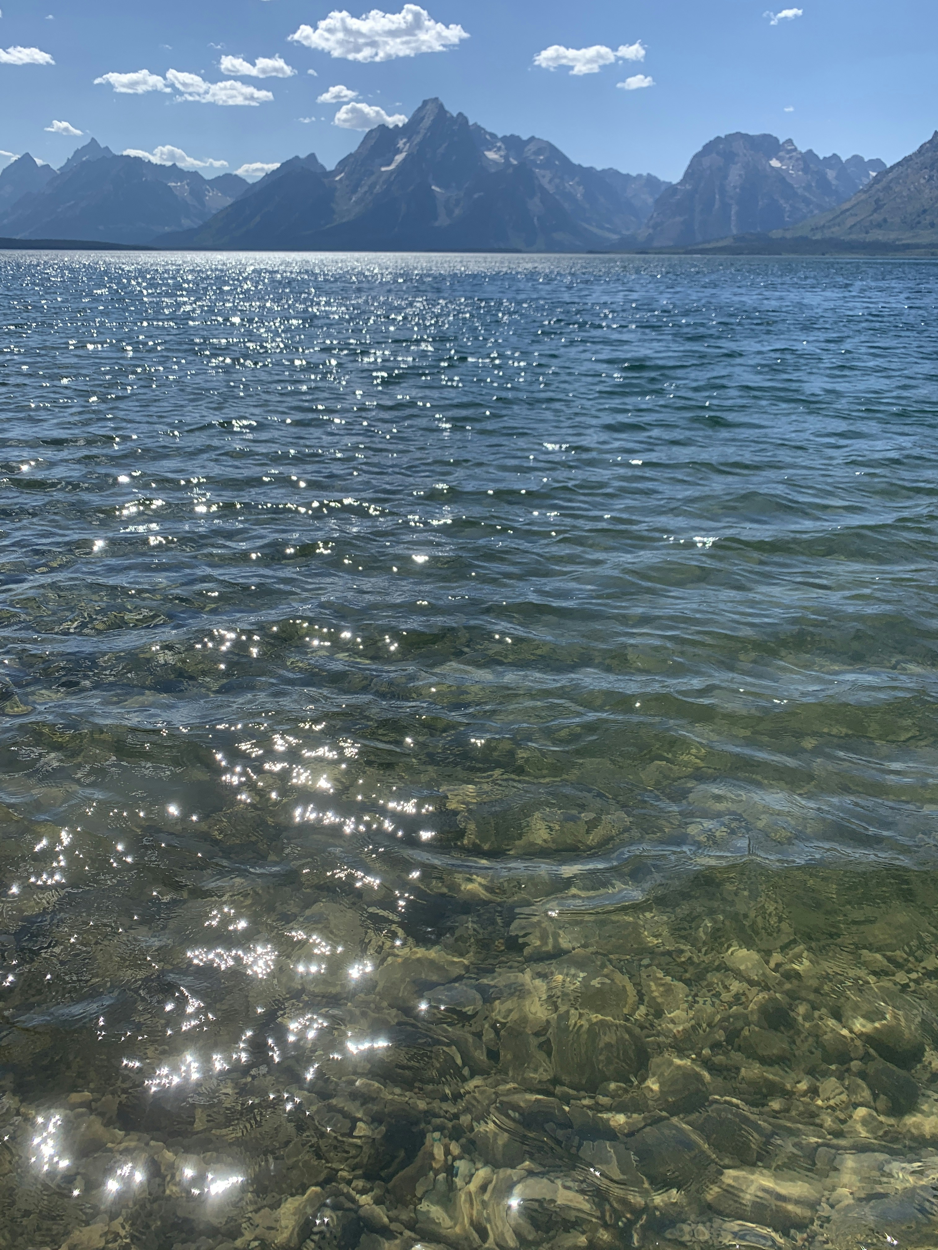 昼間の山付近の水域
