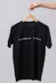 black crew neck t-shirt