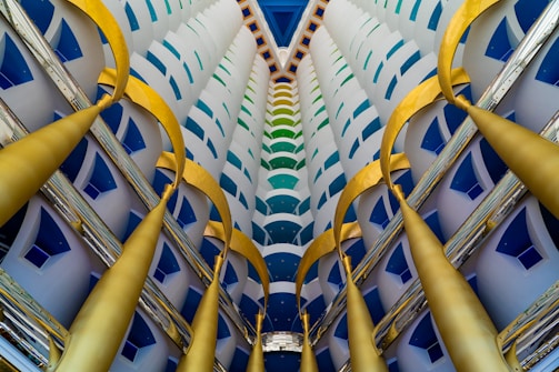 gold and silver steel frame
