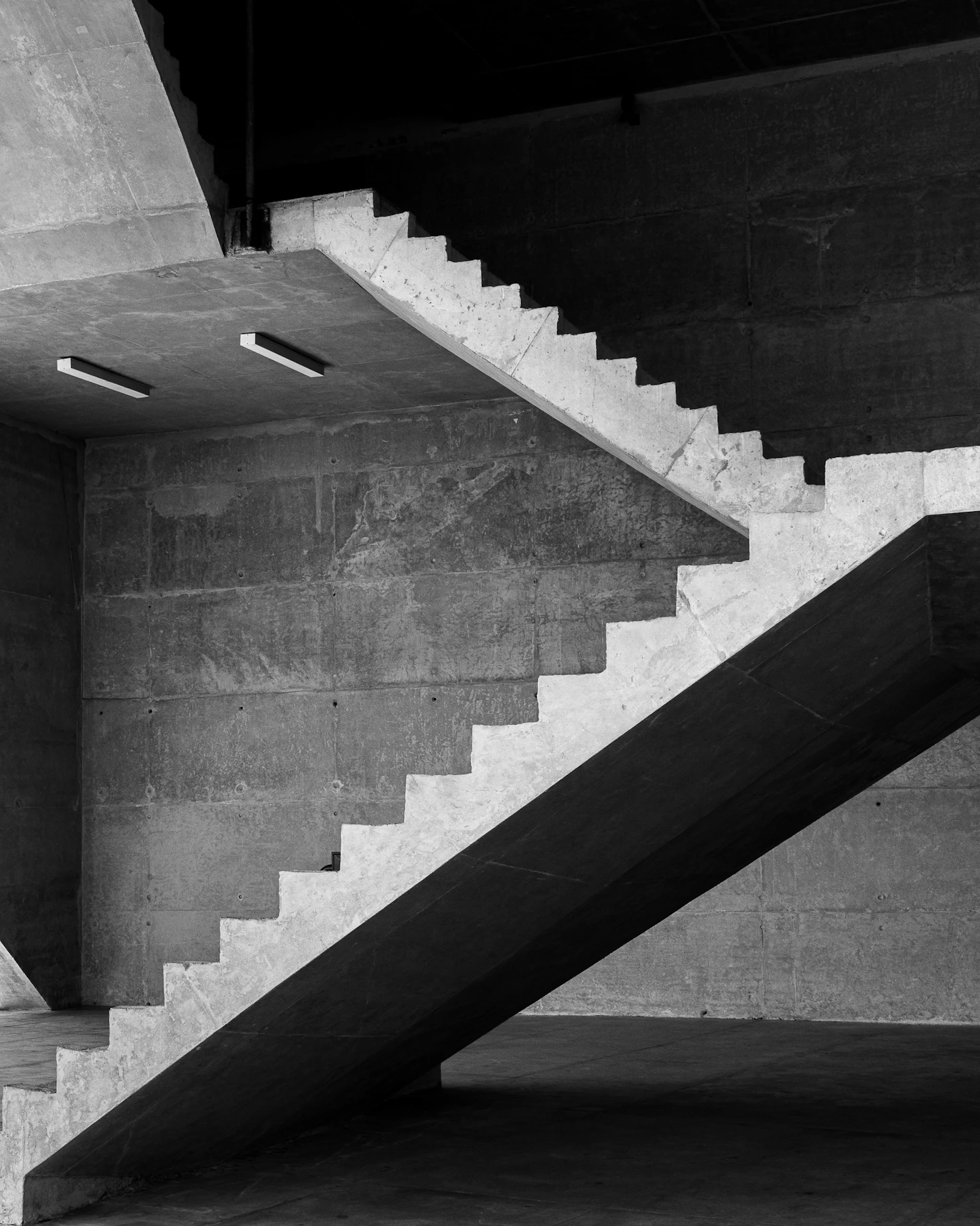Architectural photograph showing a structured staircase