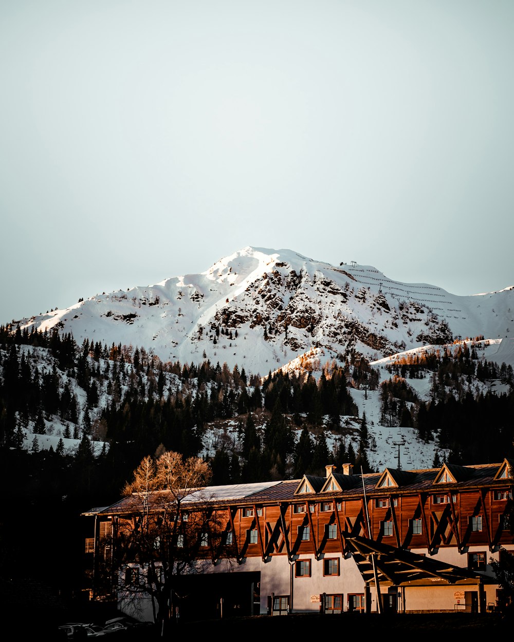 Schneebedeckter Berg tagsüber