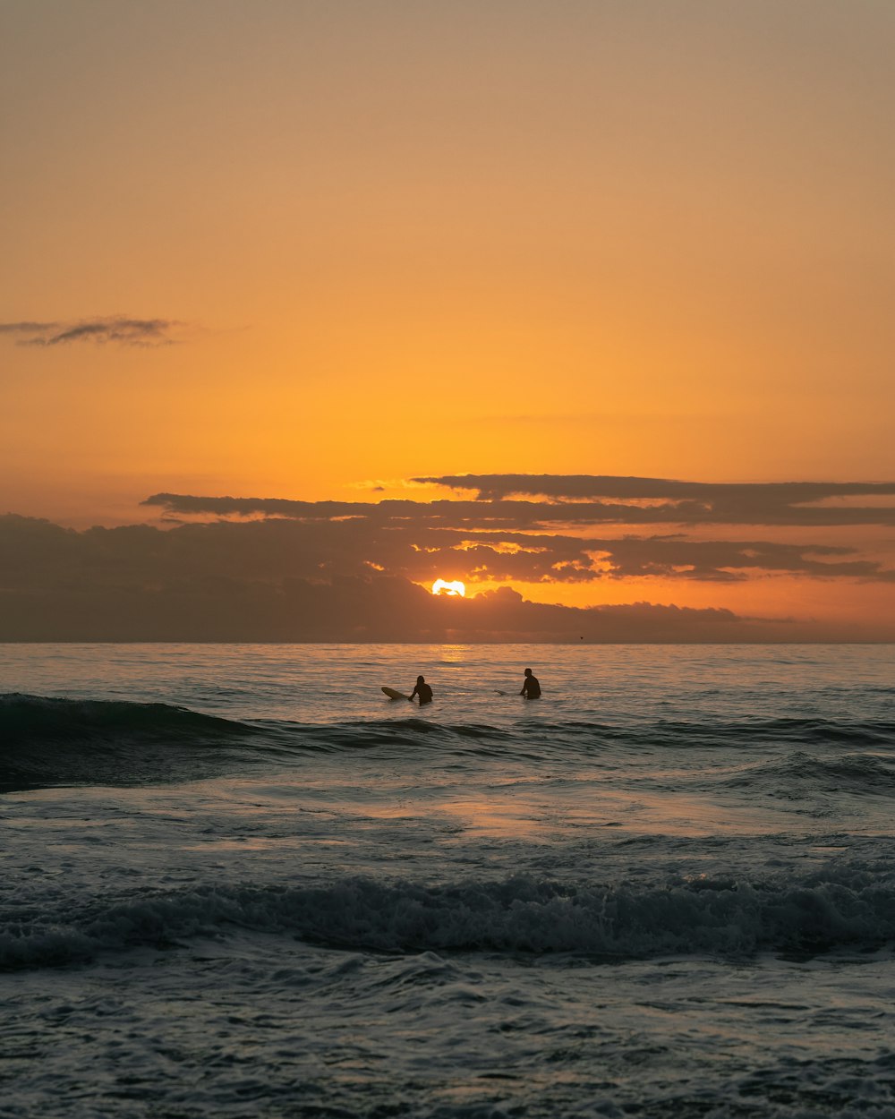 silhouette of people on beach during sunset