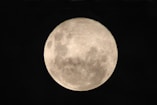 full moon in dark night sky