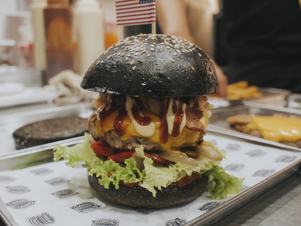 burger with lettuce and tomato